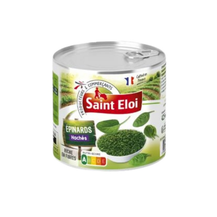 Canned Spinach Saint Eloi 395g | Chopped Spinach