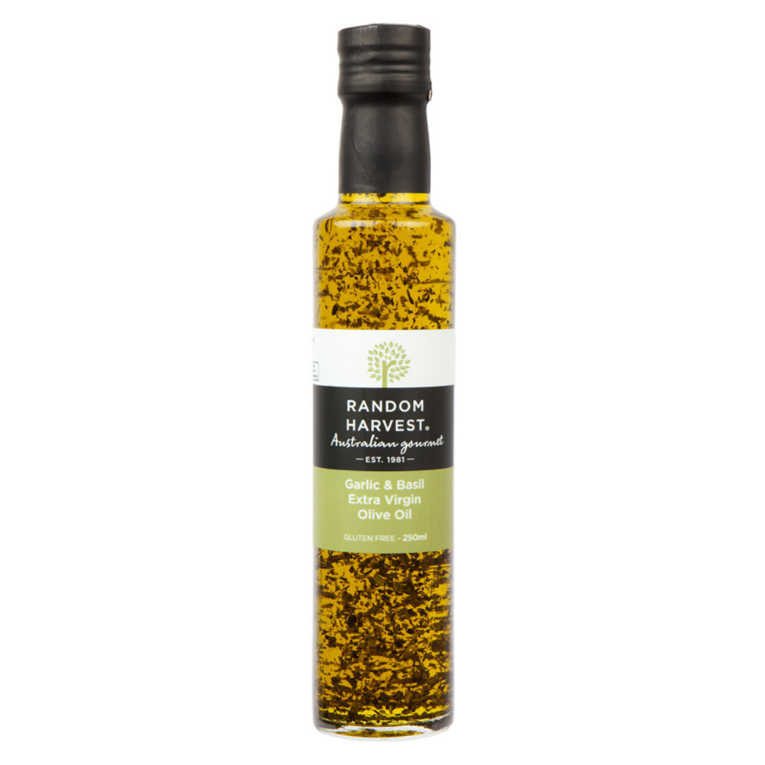 Random Harvest Gourmet Garlic Infused Olive Oil with Basil 250ml ...